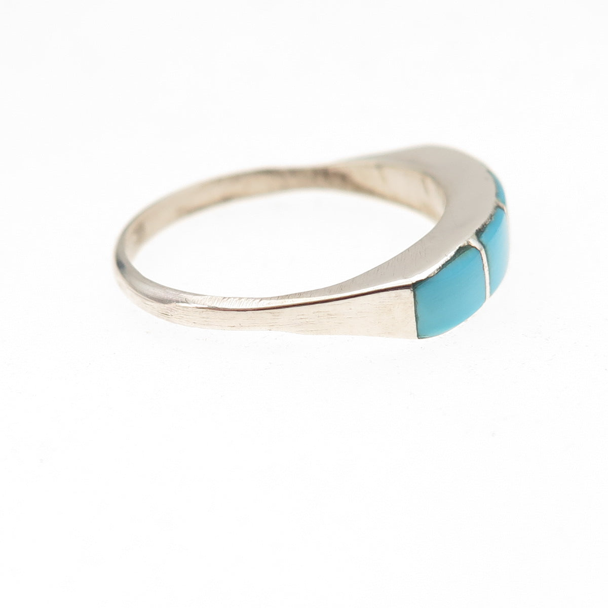 Old Pawn 925 Sterling Silver Vintage Southwestern Turquoise Tribal Ring Size 6