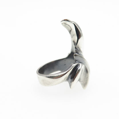 925 Sterling Silver Vintage Modernist Oxidized Ring Size 5.5