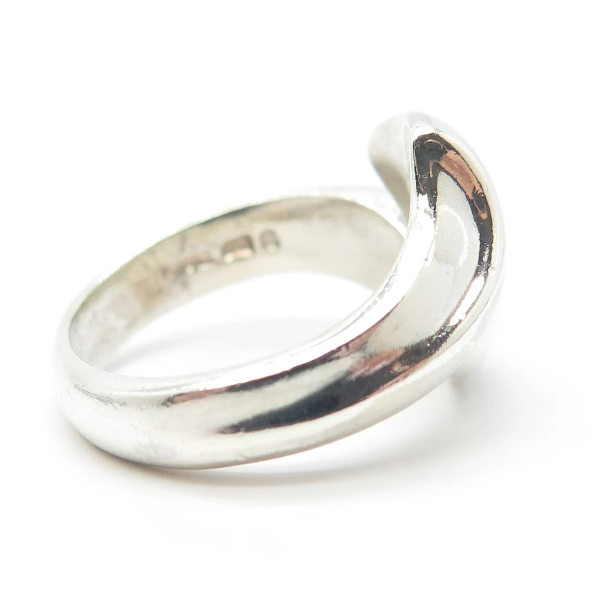 925 Sterling Silver Vintage Overlap Ring Size 7.75