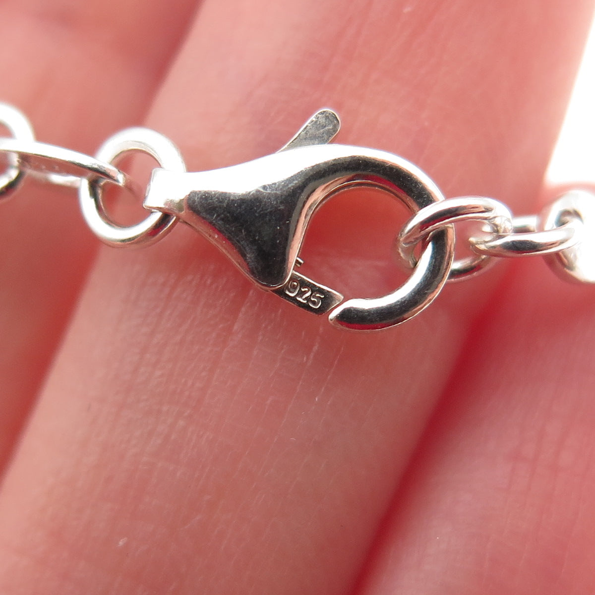 925 Sterling Silver Vintage Fleur de Lis Link Bracelet 7.25"