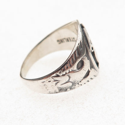 925 Sterling Silver Antique WWII US Army Quartermaster Eagle Ring Size 9