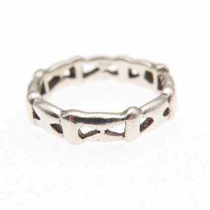 925 Sterling Silver Vintage Modernist Band Ring Size 6.25