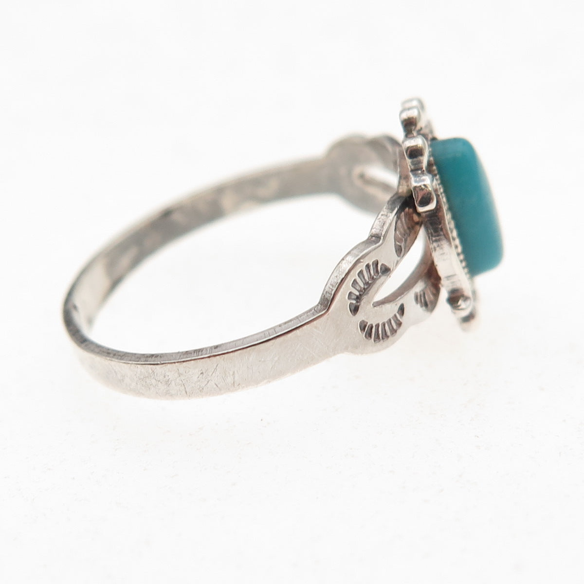 Benjamin Piaso Navajo Old Pawn 925 Sterling Silver Vintage Turquoise Ring Size 7