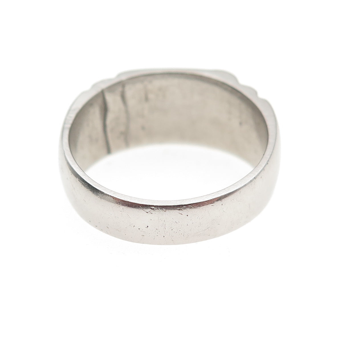 Silver-Tone Antique Art Deco Engraved RJM Signet Ring Size 9.75