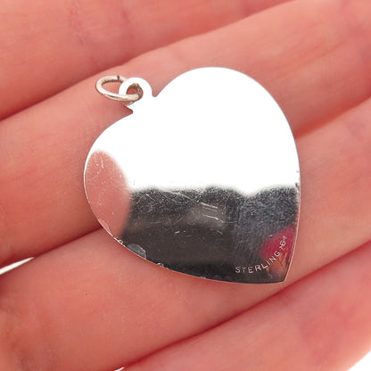 Griffith & Sons 925 Sterling Silver Vintage Heart Tag Charm Pendant
