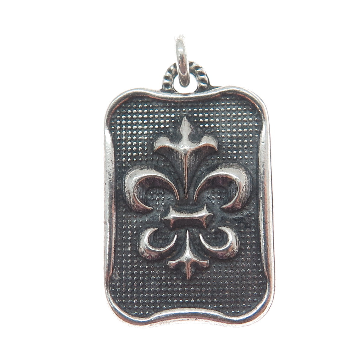 DV Dawn Vertrees Sterling Silver Vintage Fleur de Lis Faith Hope Love Pendant