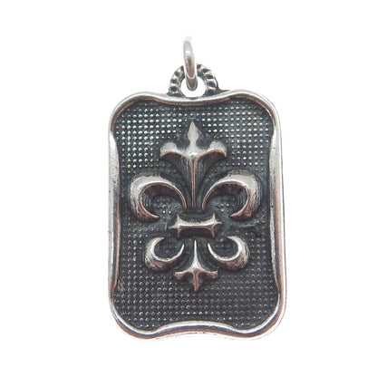 DV Dawn Vertrees Sterling Silver Vintage Fleur de Lis Faith Hope Love Pendant