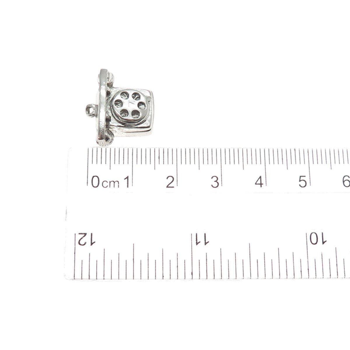 M&M MARK MERCY 925 Sterling Vintage Retro Rotary Phone Movable Mini 3D Pendant