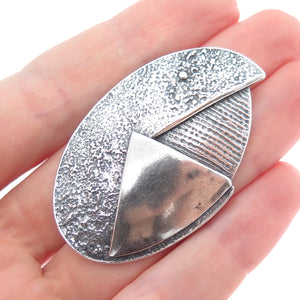 925 Sterling Silver Vintage Modernist Oxidized Pin Brooch