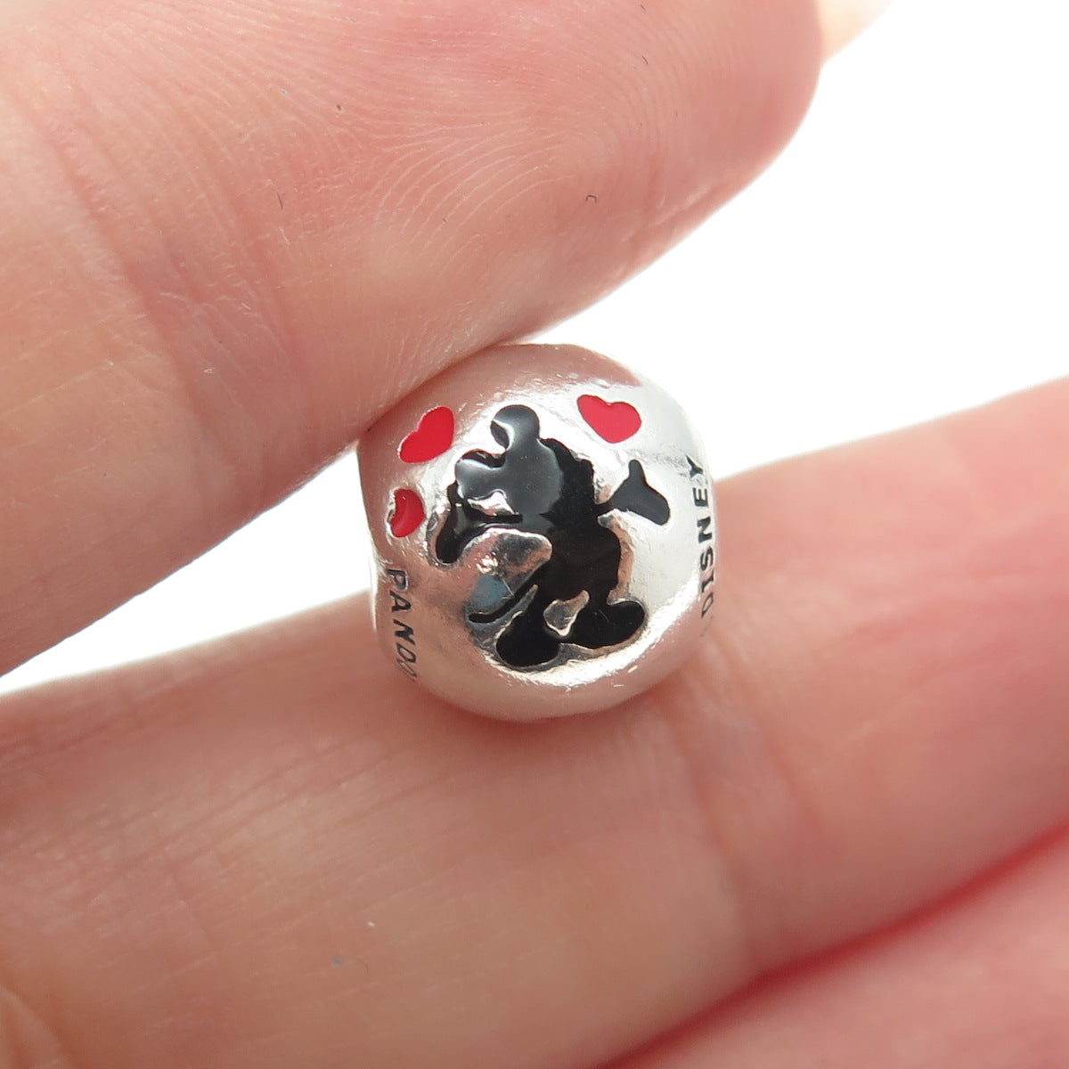 PANDORA 925 Sterling Silver Enamel Mickey & Minnie Mouse Disney Bead Charm