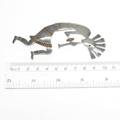 Sensa Eustace Zuni Old Pawn 925 Sterling 12K Gold Filled Kokopelli Pin Pendant