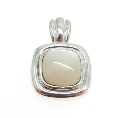 925 Sterling Silver Vintage Real Mother-of-Pearl Pendant