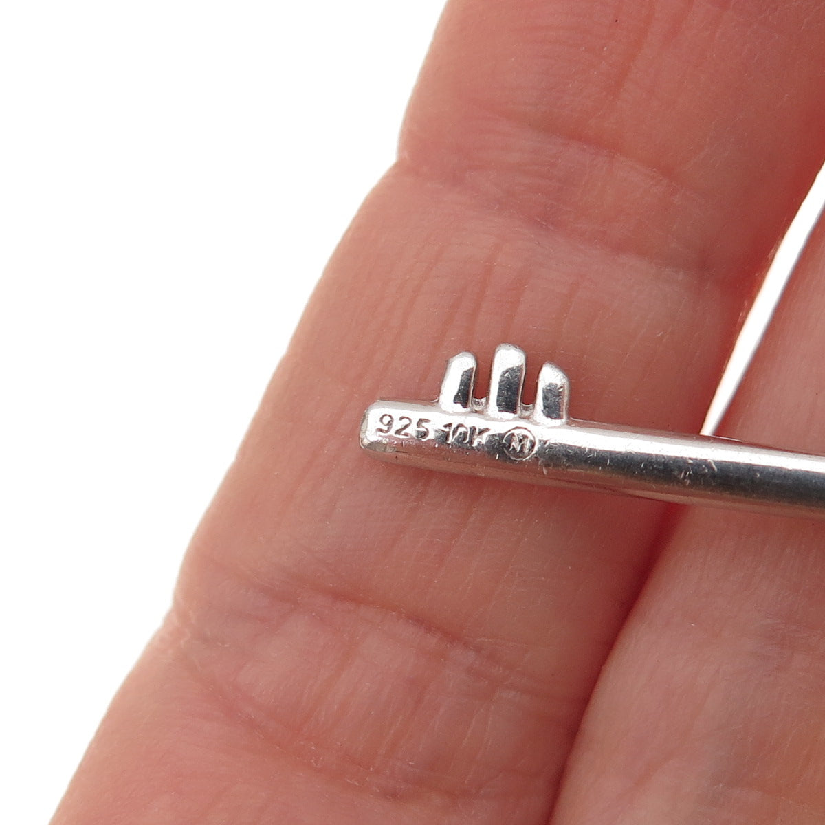 925 Sterling Silver 10K Gold Real Diamond Heart Key Cable Chain Necklace 18"
