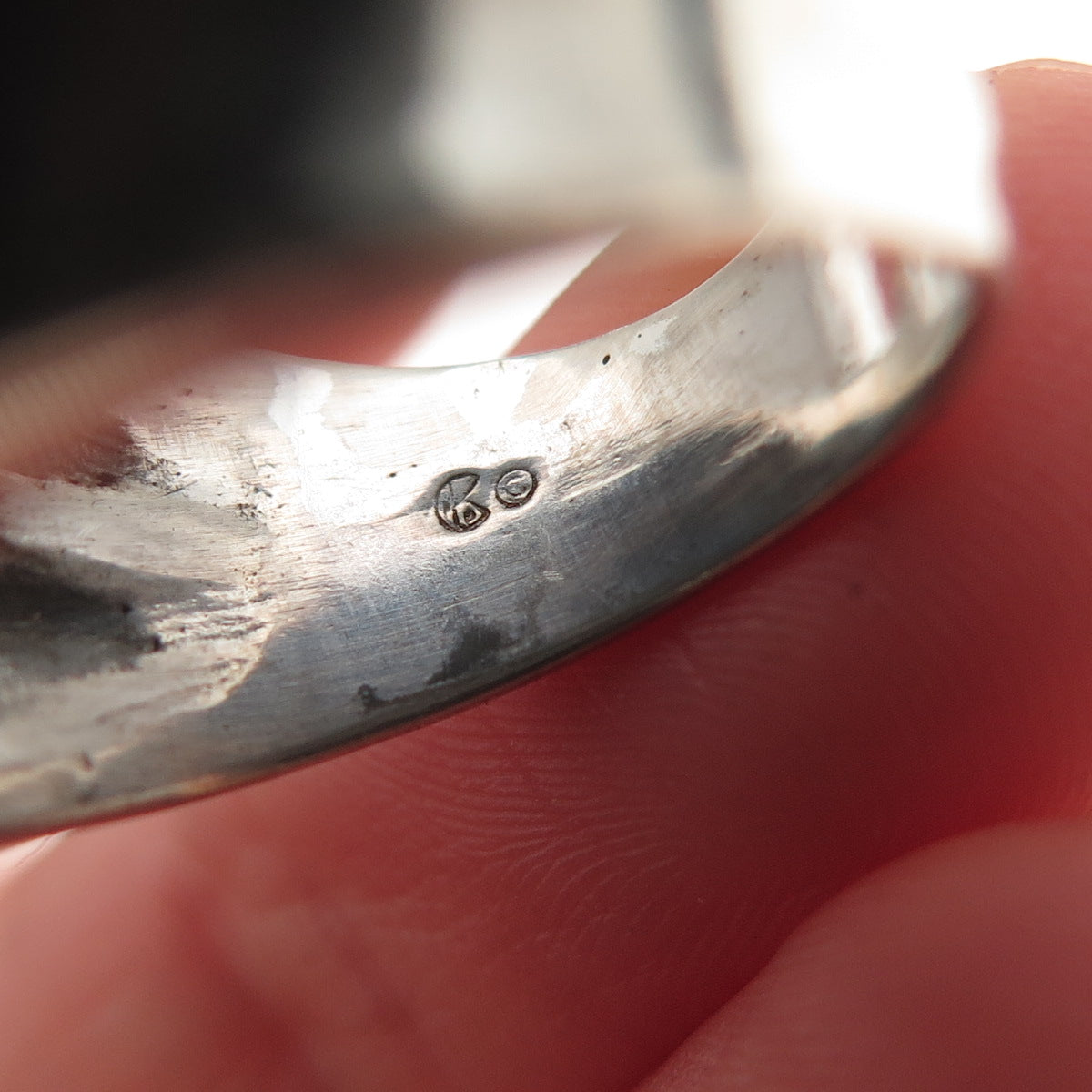 925 Sterling Silver Vintage Modernist Oxidized Ring Size 6.5
