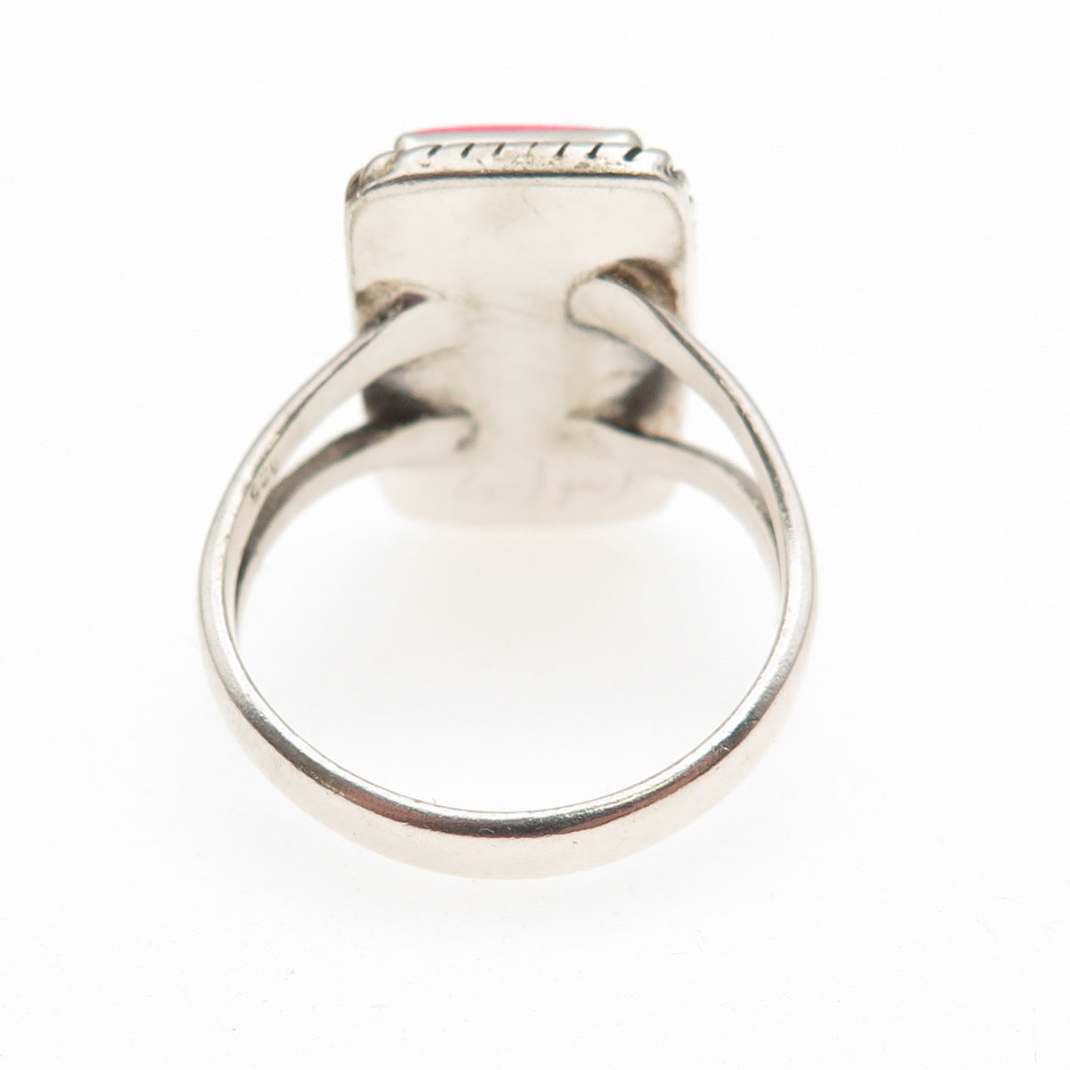 Old Pawn 925 Sterling Silver Vintage Southwestern Pink Opal Tribal Ring Size 9