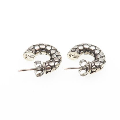 JOHN HARDY 925 Sterling Silver Vintage Dotted Hoop Earrings