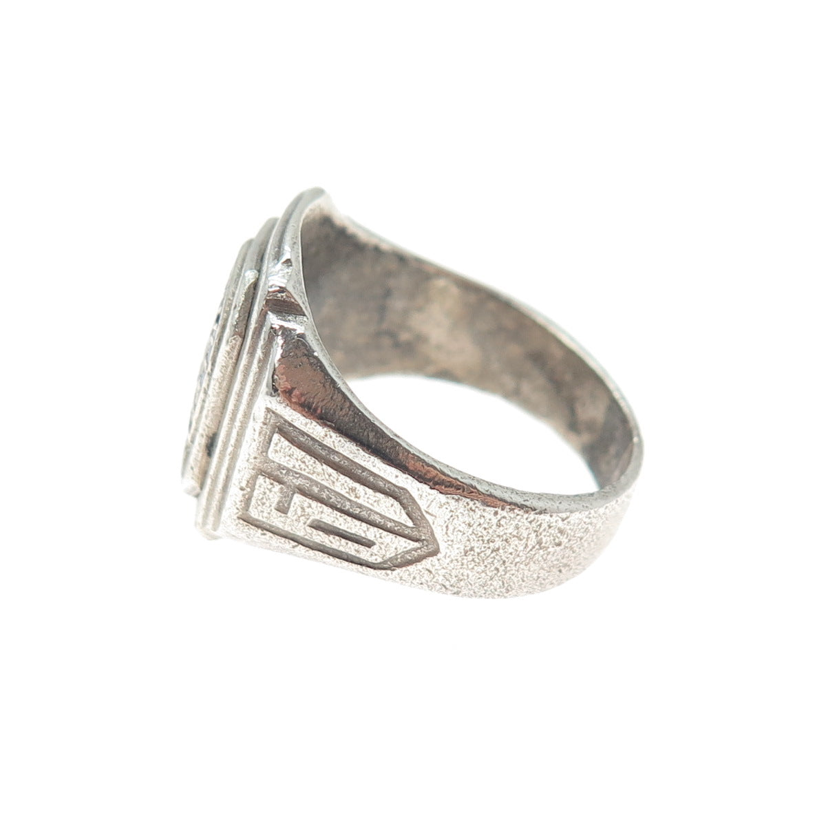 925 Sterling Silver Vintage 1961 Enamel Straubenmuller JH School Ring Size 8.25