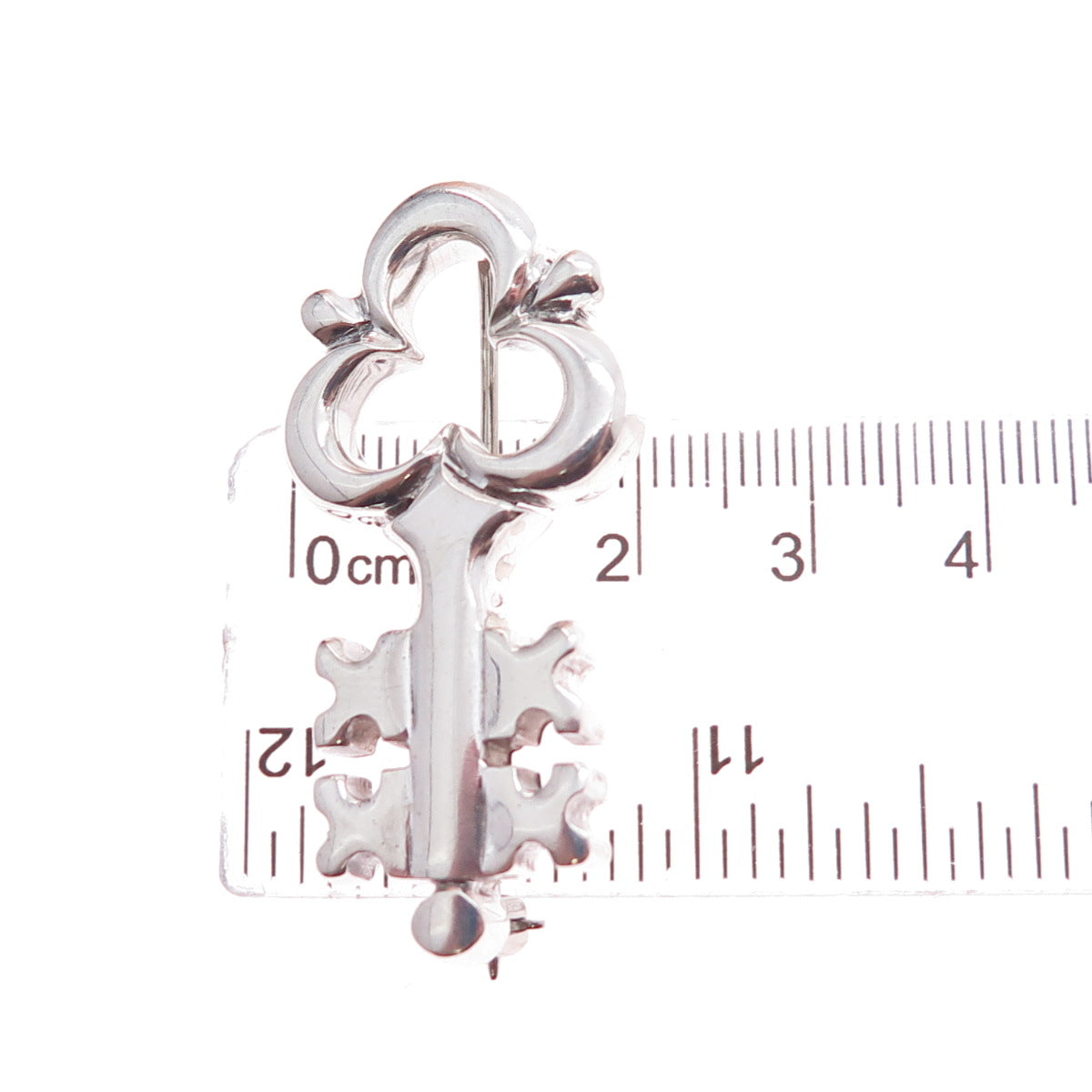 ZINA 925 Sterling Silver Vintage Club Key Pin Brooch
