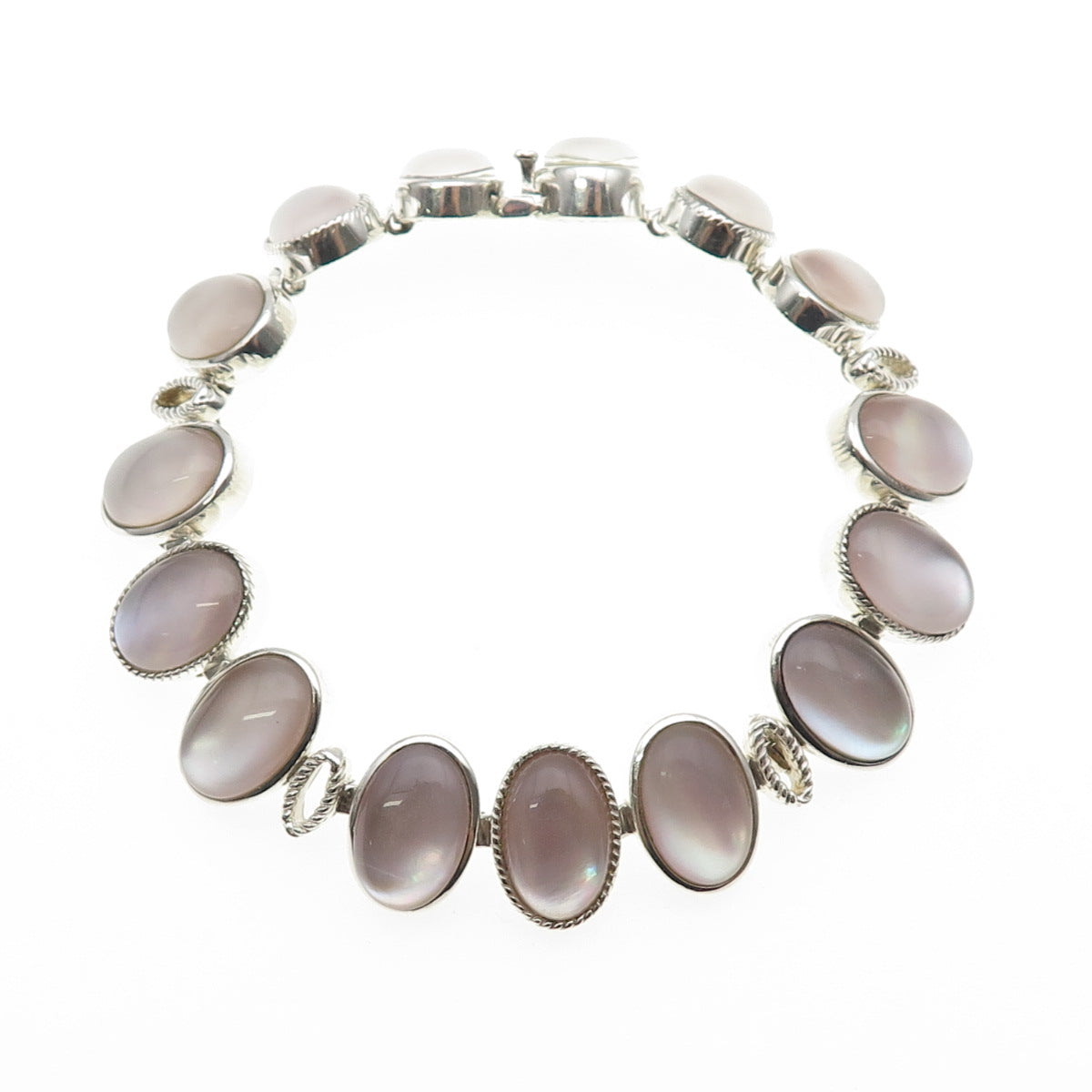 Whitney Kelly 925 Sterling Silver Vintage Real MOP Bracelet 7.25"