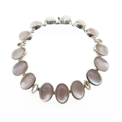Whitney Kelly 925 Sterling Silver Vintage Real MOP Bracelet 7.25"