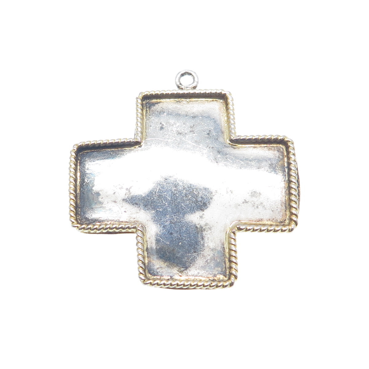 925 Sterling Silver 2-Tone Vintage Cross Pendant