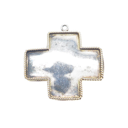 925 Sterling Silver 2-Tone Vintage Cross Pendant