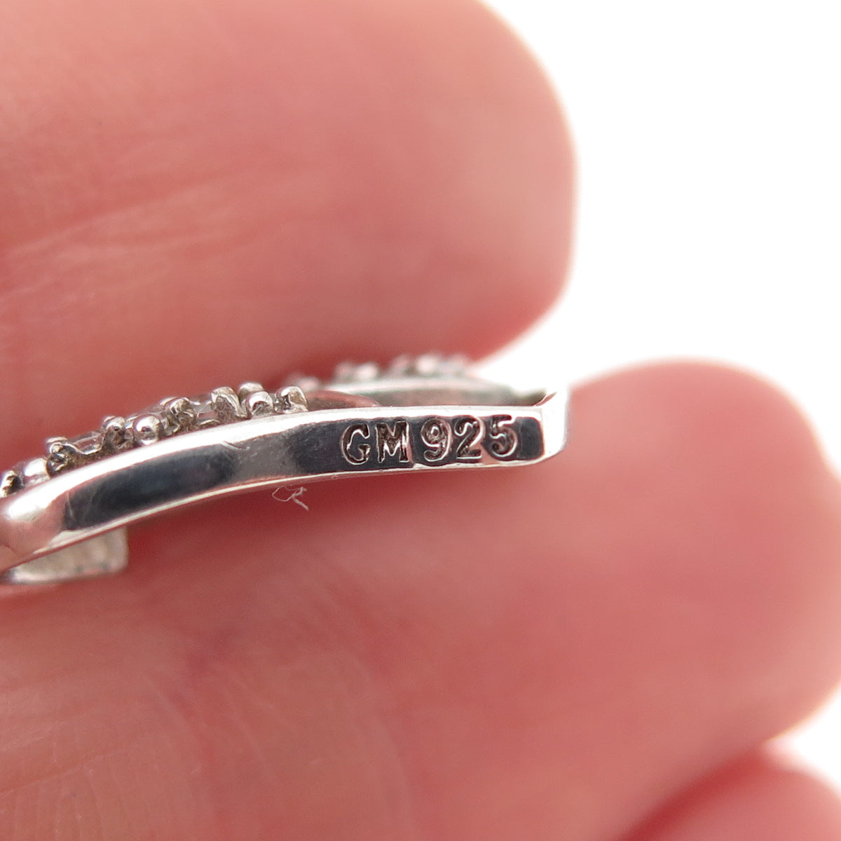 925 Sterling Silver Round-Cut C Z Heart Charm Pendant