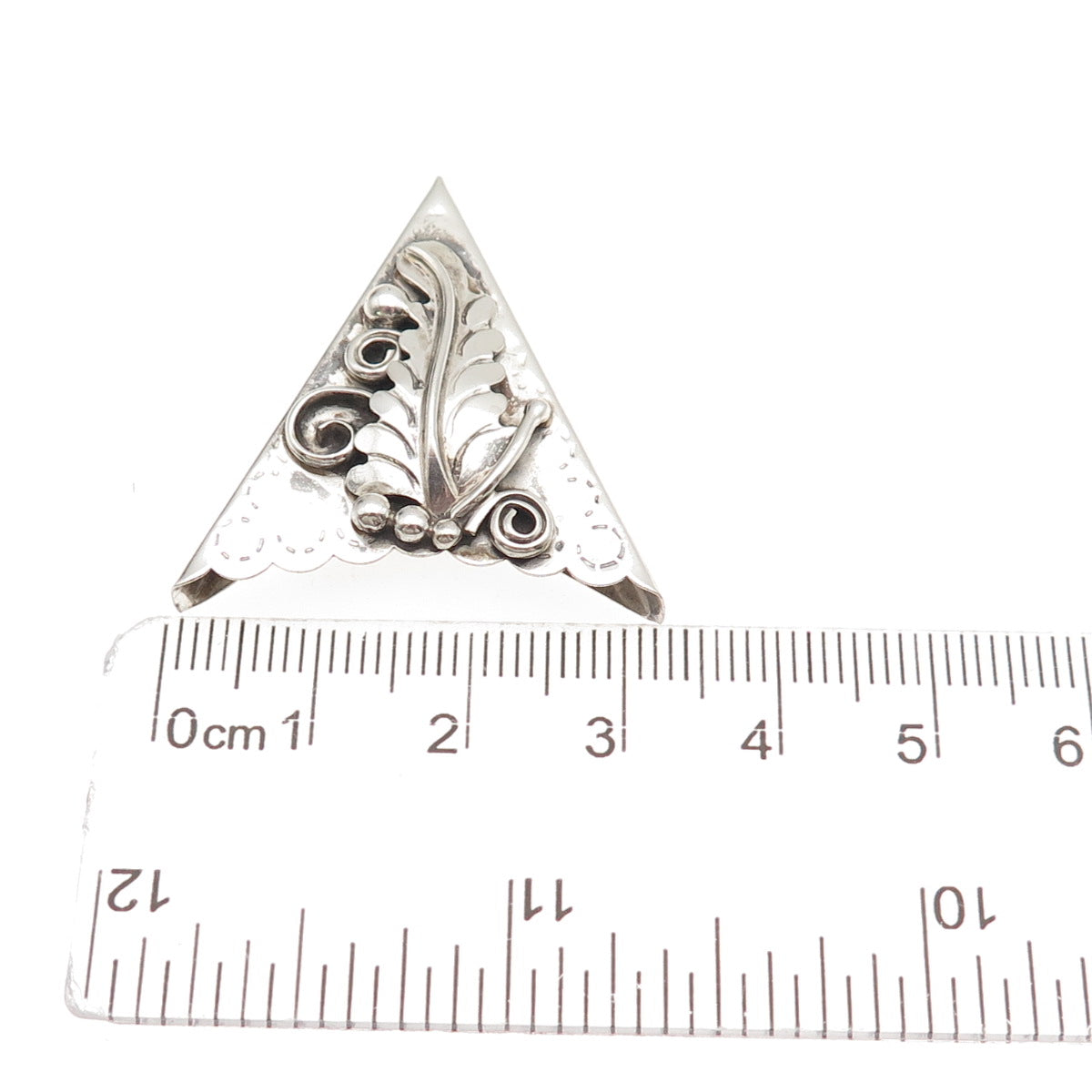 Old Pawn Sterling Silver Vintage Southwestern Feather Oxidized Tribal Belt Tip