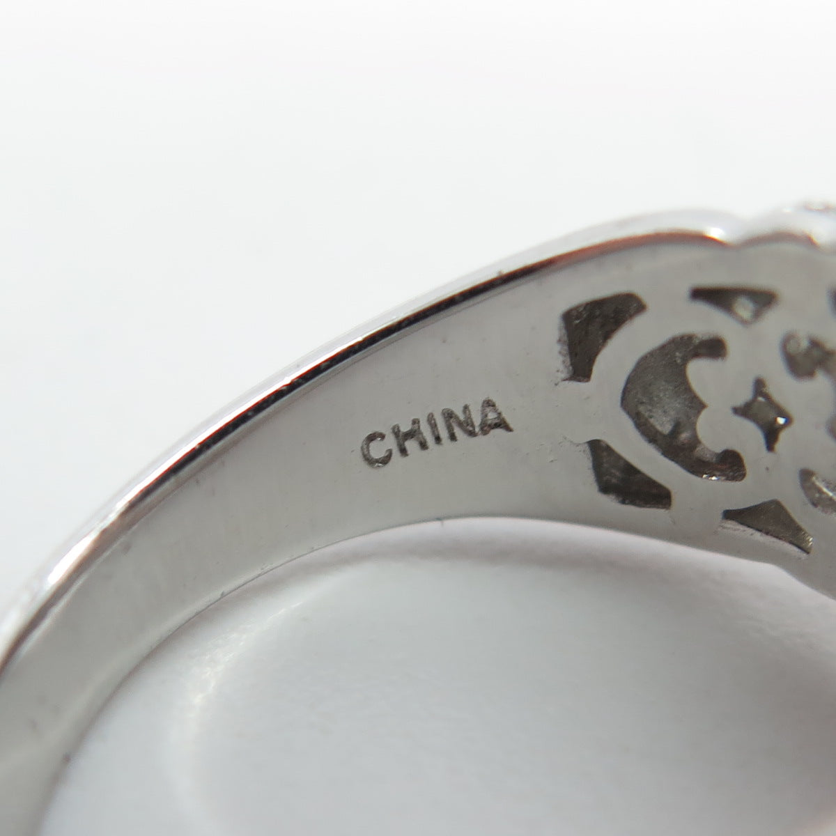 925 Sterling Silver Emerald & Round-Cut C Z Engagement Ring Size 7