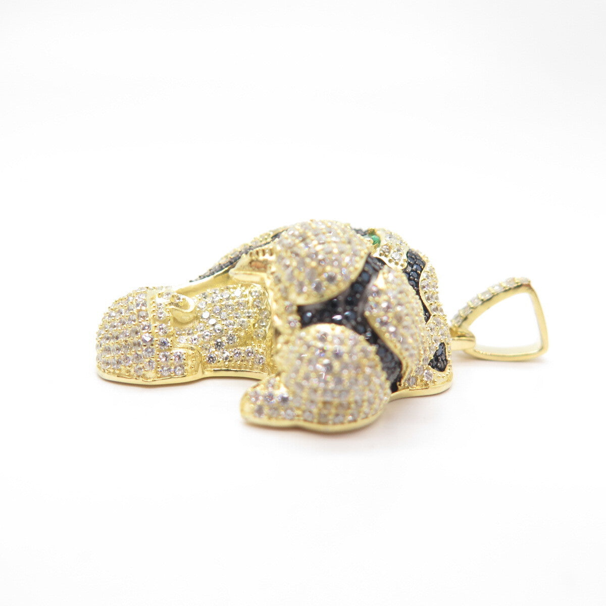 925 Sterling Silver Gold Plated Multi-Color C Z Roaring Tiger Pendant