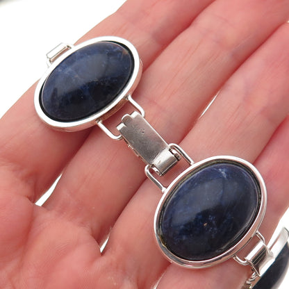 Lutz & Weiss 925 Sterling Silver Vintage West Germany Real Sodalite Bracelet 7"