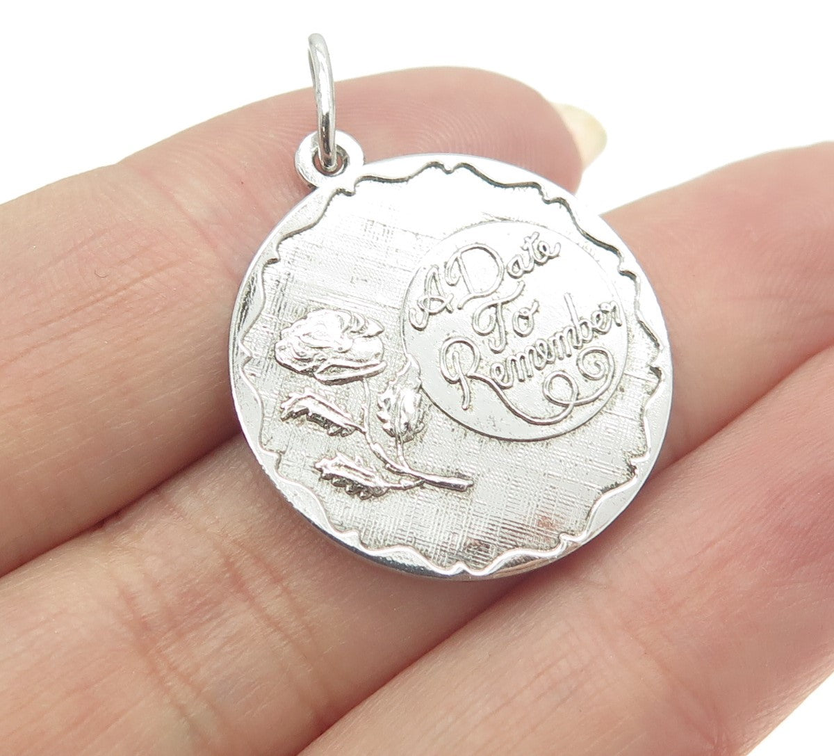 REMBRANDT MFG 925 Sterling Silver Vintage "A Date to Remember" Pendant