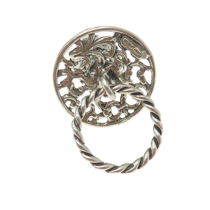 800 Silver Vintage Italy Ornate Baby Pacifier 3D Pendant