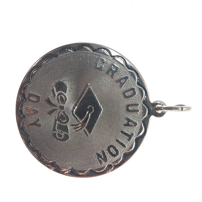 SPENCER CO. 925 Sterling Silver Vintage "Graduation Day" Cap & Diploma Pendant
