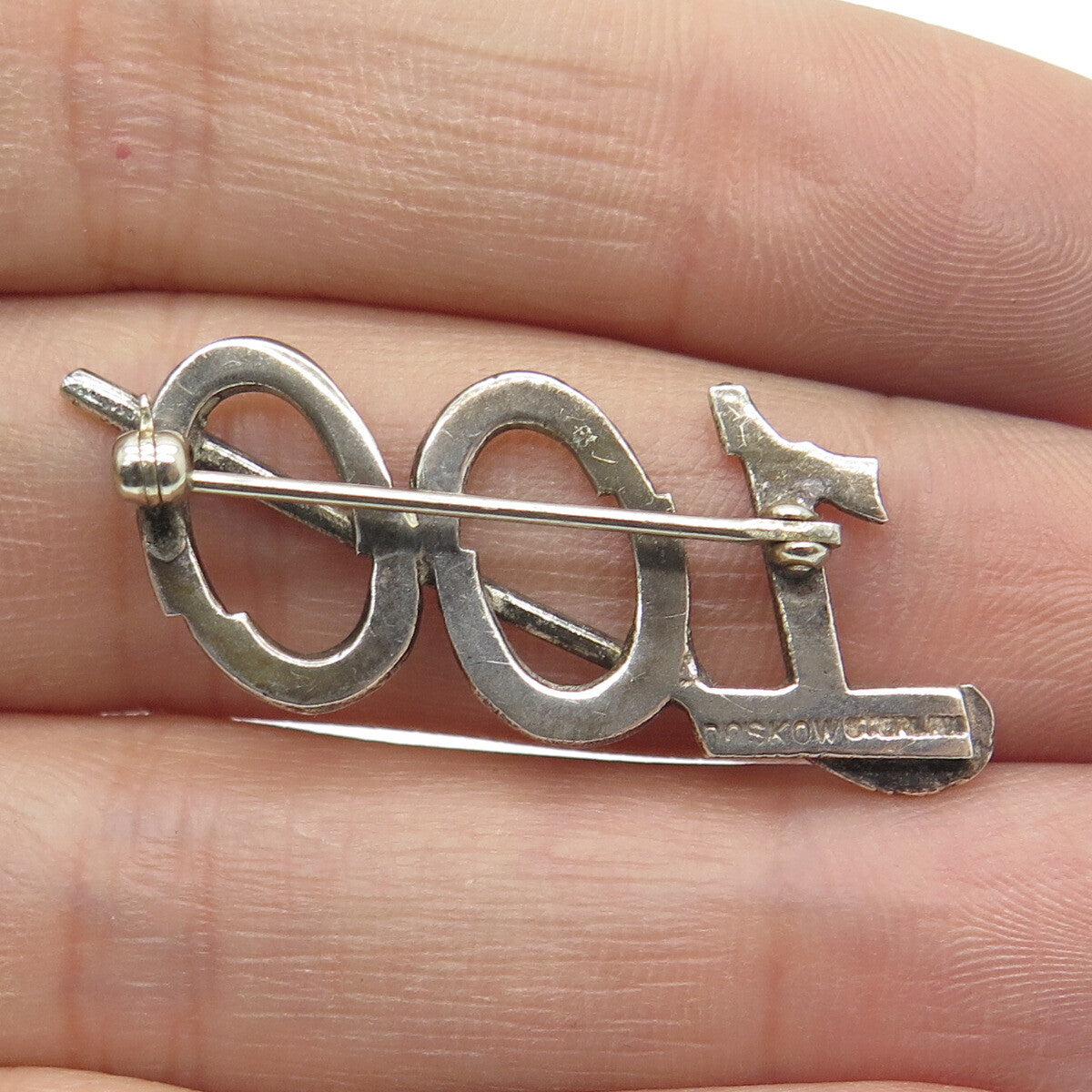 LEONORE DOSKOW 925 Sterling Silver Vintage Broke 100 Golf Pin Brooch
