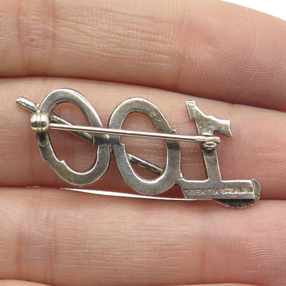 LEONORE DOSKOW 925 Sterling Silver Vintage Broke 100 Golf Pin Brooch
