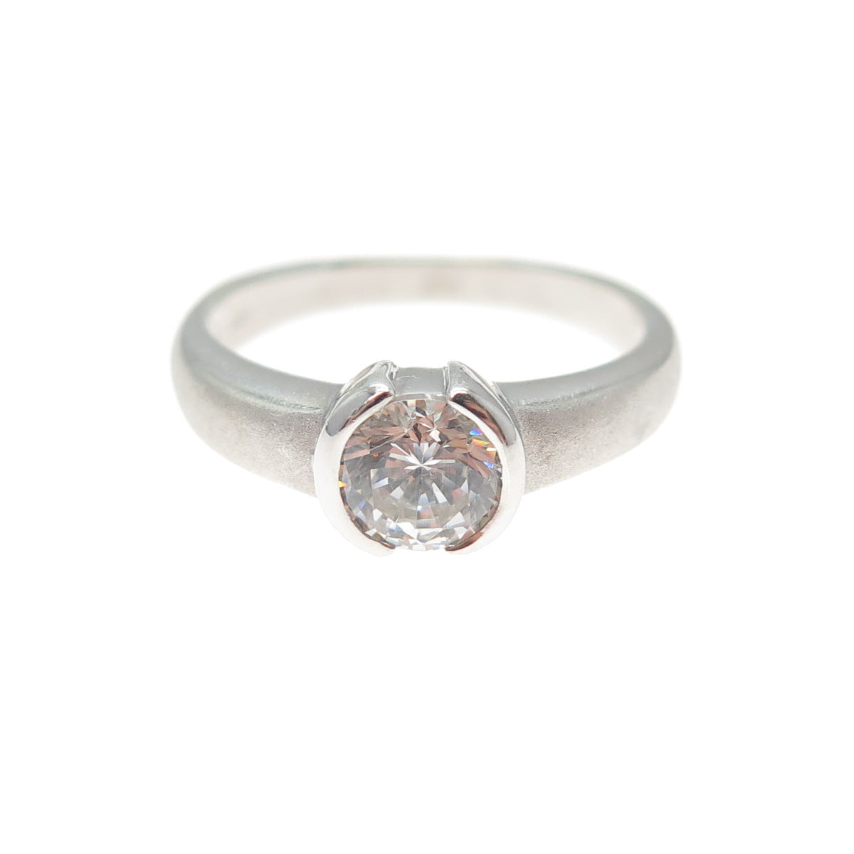 925 Sterling Silver Round-Cut C Z Promise Ring Size 6.75