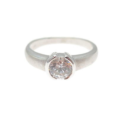 925 Sterling Silver Round-Cut C Z Promise Ring Size 6.75