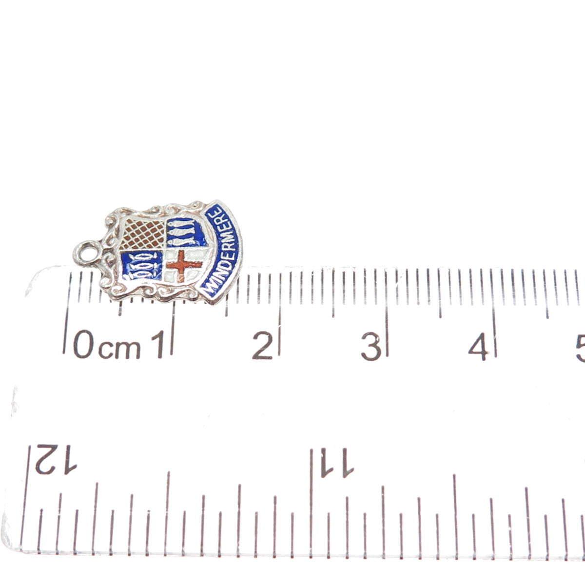 925 Sterling Silver Vintage Enamel Windermere Coat of Arms Minimalist Pendant