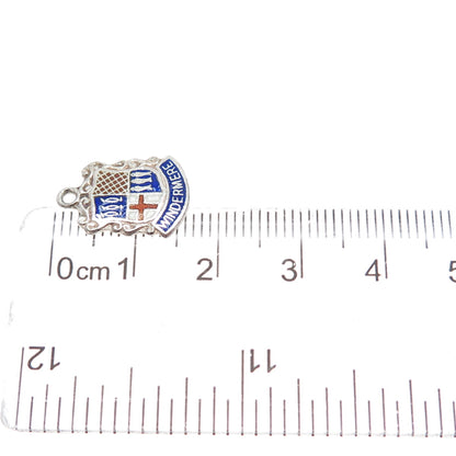 925 Sterling Silver Vintage Enamel Windermere Coat of Arms Minimalist Pendant
