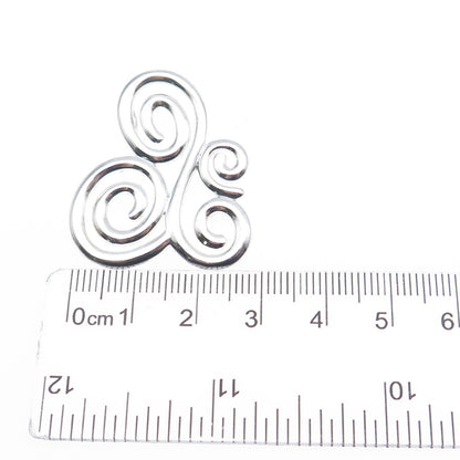 ROSS SIMONS 925 Sterling Silver Vintage Modernist Swirl Butterfly Slide Pendant