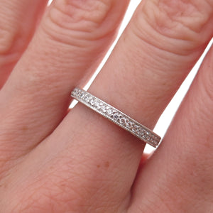 Tacori 925 Sterling Silver Round-Cut C Z Eternity Band Ring Size 6