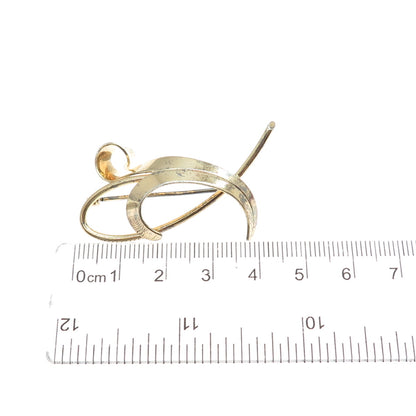 FORSTNER 925 Sterling Silver Gold Plated Vintage Modernist Floral Pin Brooch