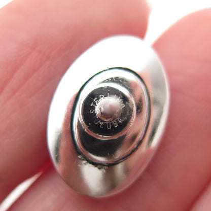 JML Diplomat 925 Sterling Silver Vintage Real Abalone Shell Tie Tack / Lapel Pin