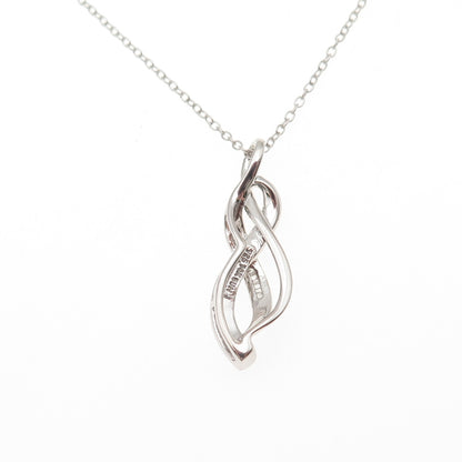 Sun 925 Sterling Silver 14K Gold Real Diamond Infinity Cable Chain Necklace 18"