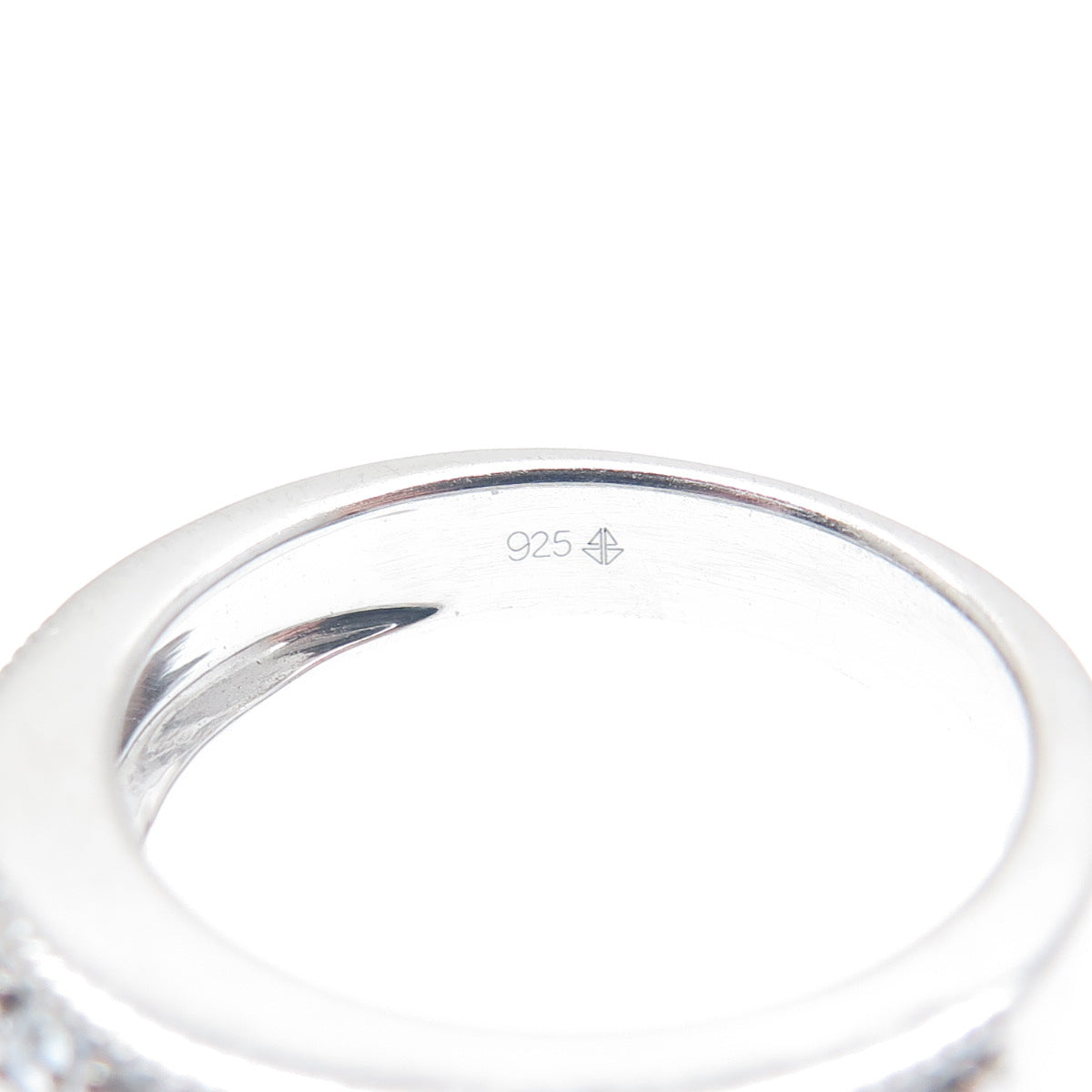 925 Sterling Silver Round-Cut C Z Half Eternity Band Ring Size 7.25