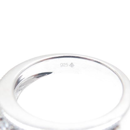 925 Sterling Silver Round-Cut C Z Half Eternity Band Ring Size 7.25