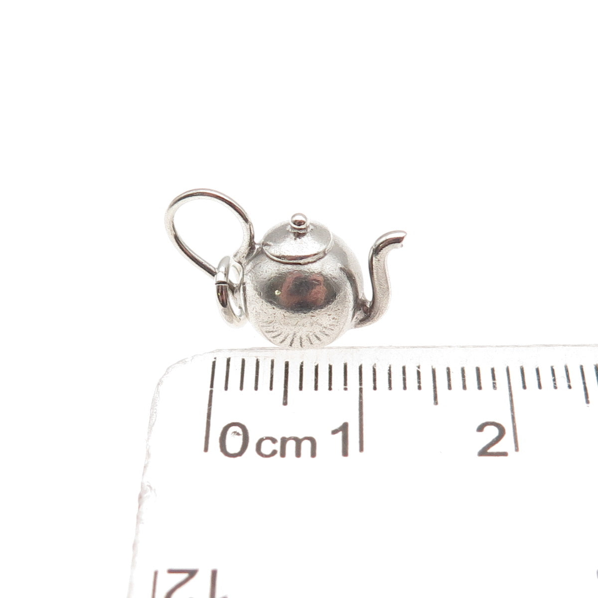 925 Sterling Silver Antique Art Deco Teapot 3D Mini Charm Pendant