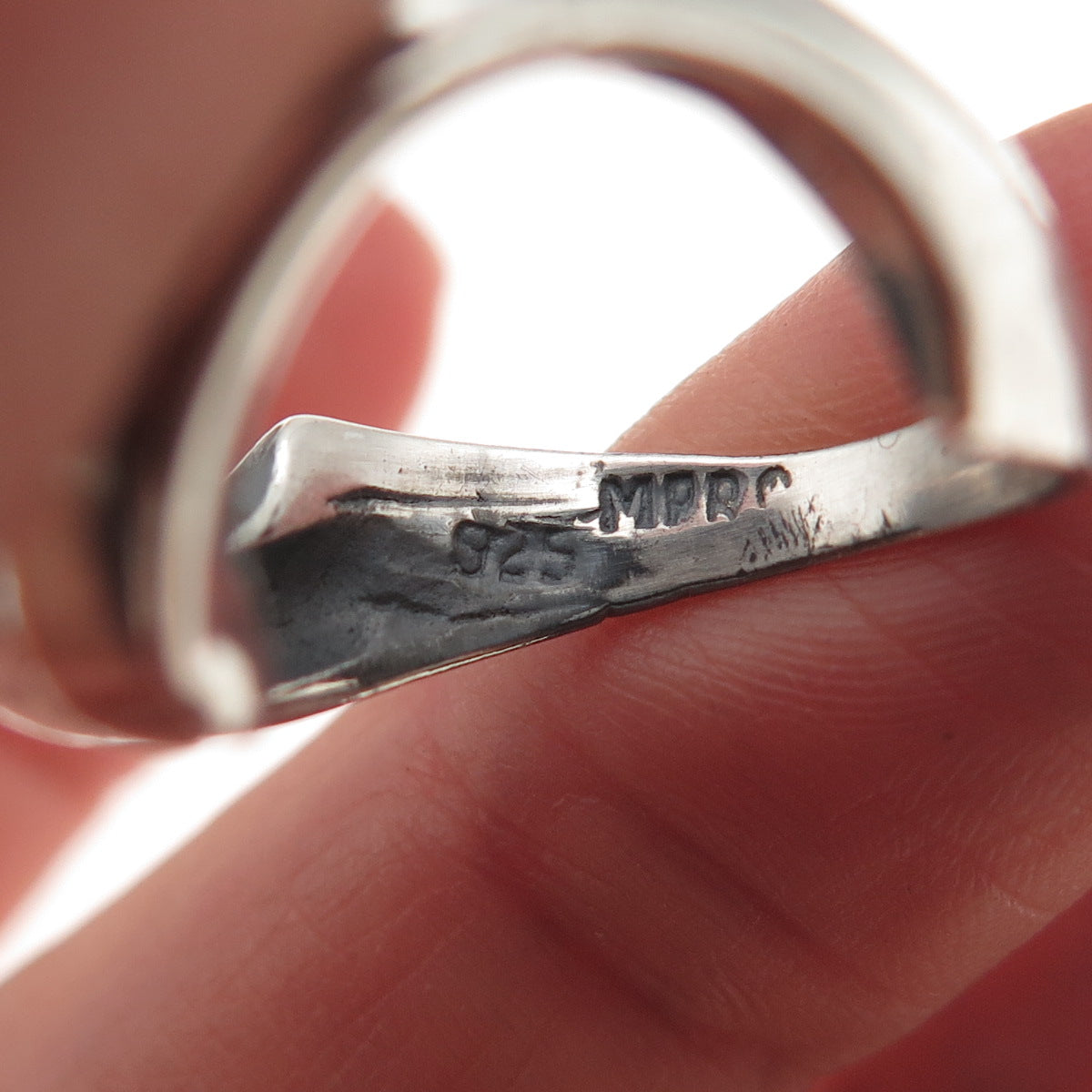 Marc 925 Sterling Silver Vintage Modernist Oxidized Ring Size 6.25
