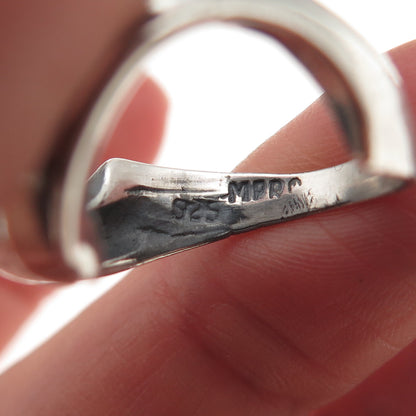 Marc 925 Sterling Silver Vintage Modernist Oxidized Ring Size 6.25